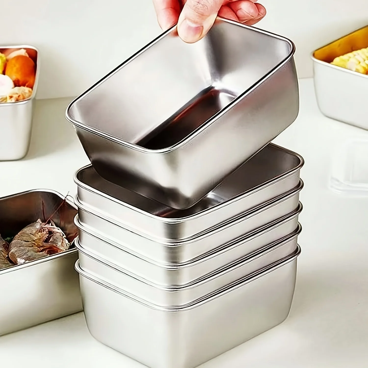 Food Storage Bowls - مجموعة حاويات تخزين الطعام من الفولاذ