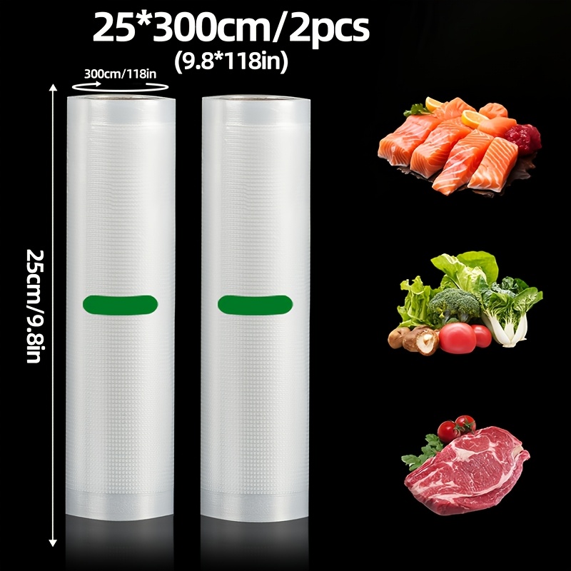 Food Storage Vacuum Seal - عبوة من قطعتين من لفائف التفريغ