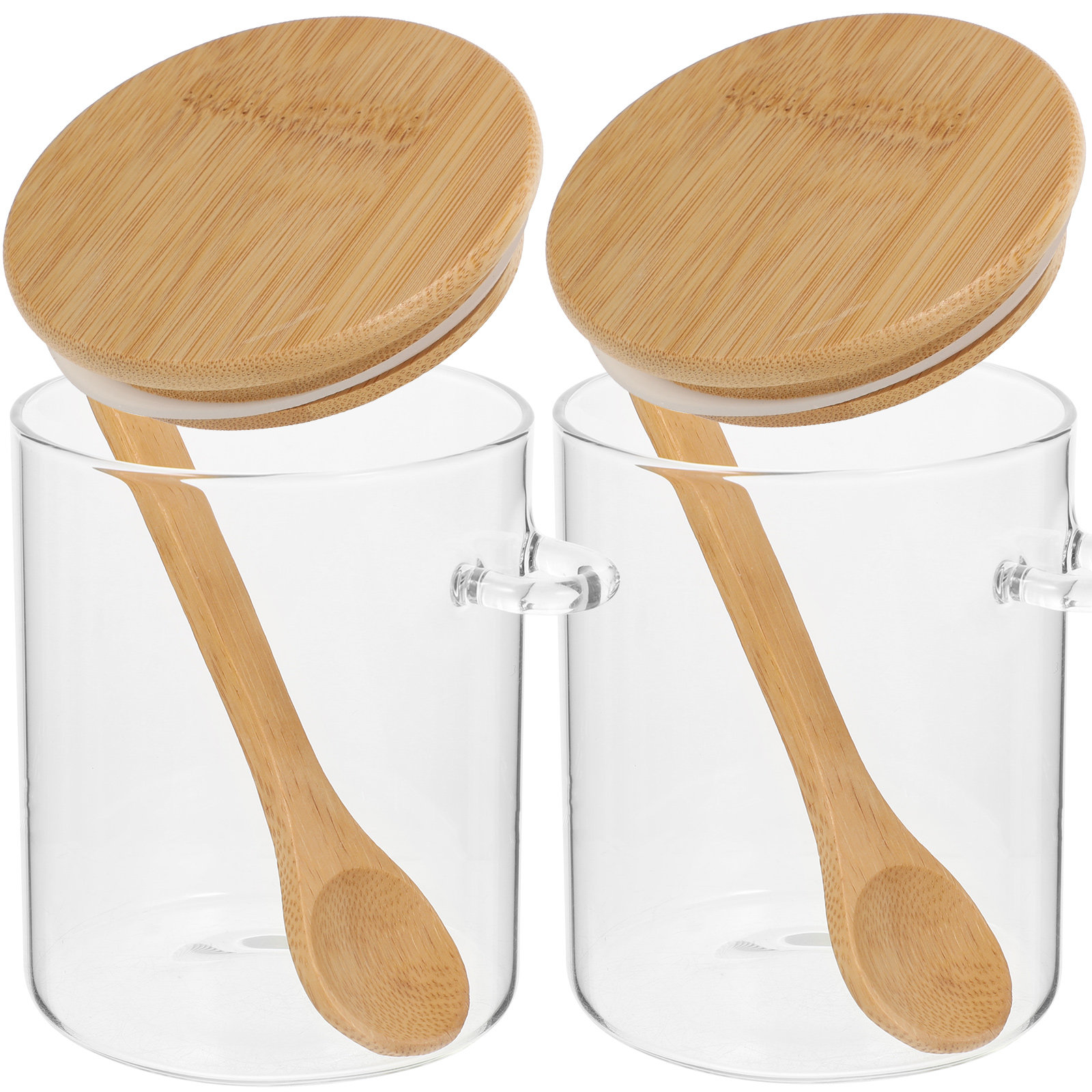 Food Storage Jar Glass - قطعتان من حاويات تخزين الدقيق والسكر،