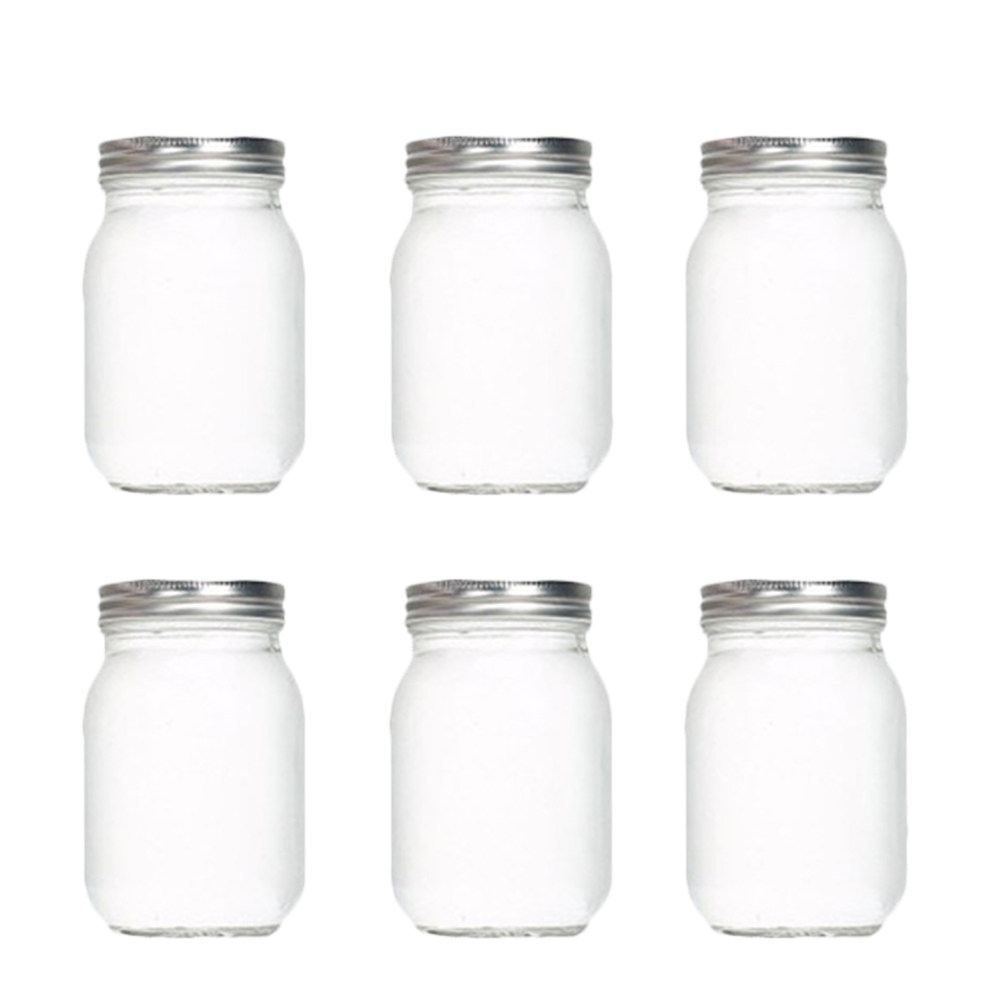 Food Storage Jar Glass - 6 قطع من الأوعية الزجاجية الشفافة