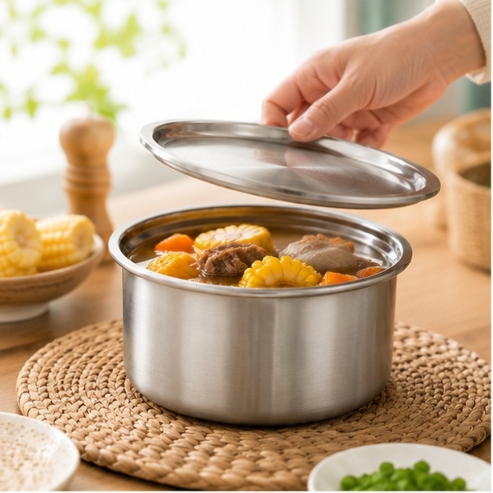 Food Storage With Colander - وعاء رامكن من الستانلس ستيل 304