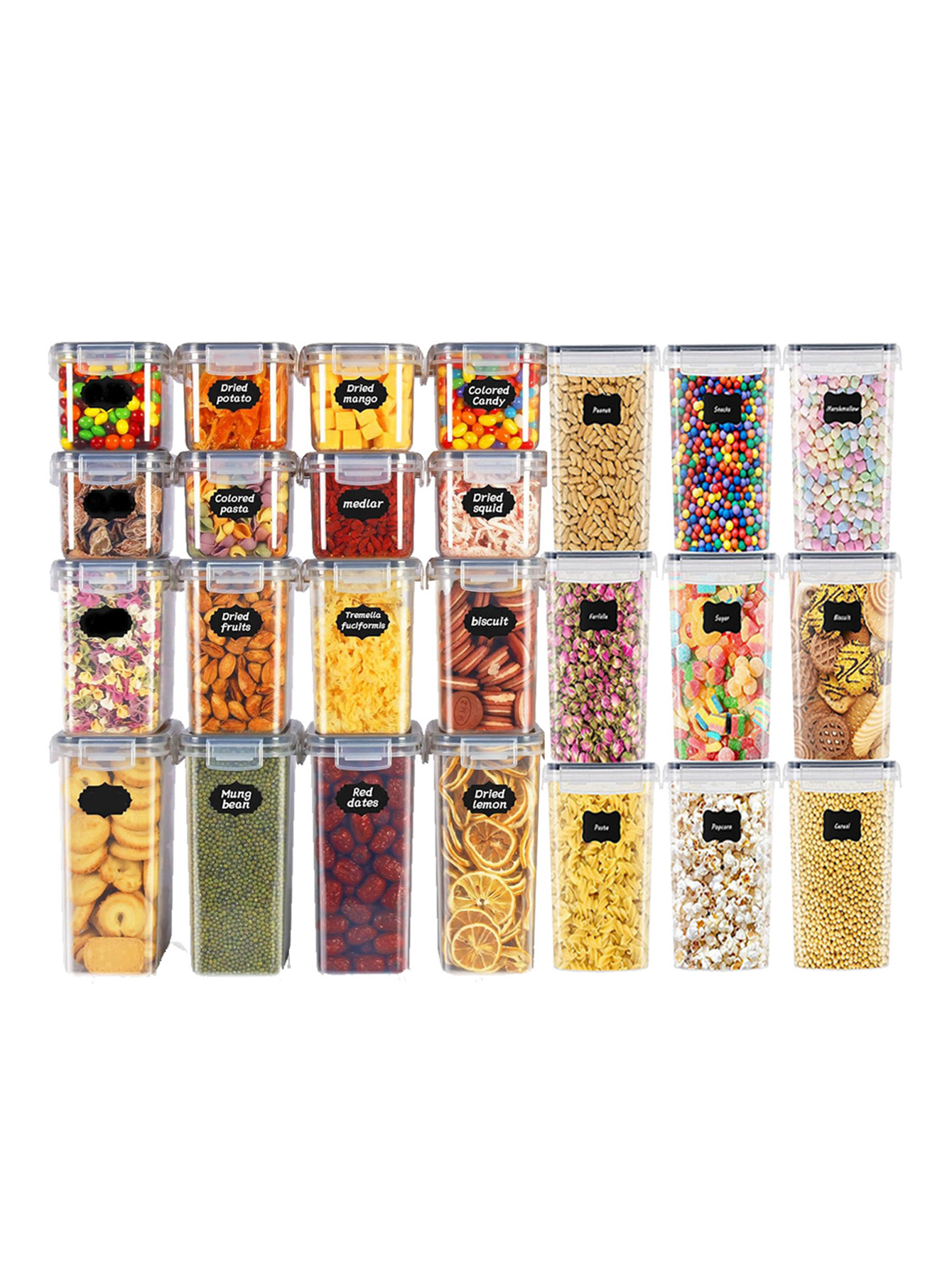 Food Storage Labels - 48 قطعة، حاويات تخزين طعام محكمة