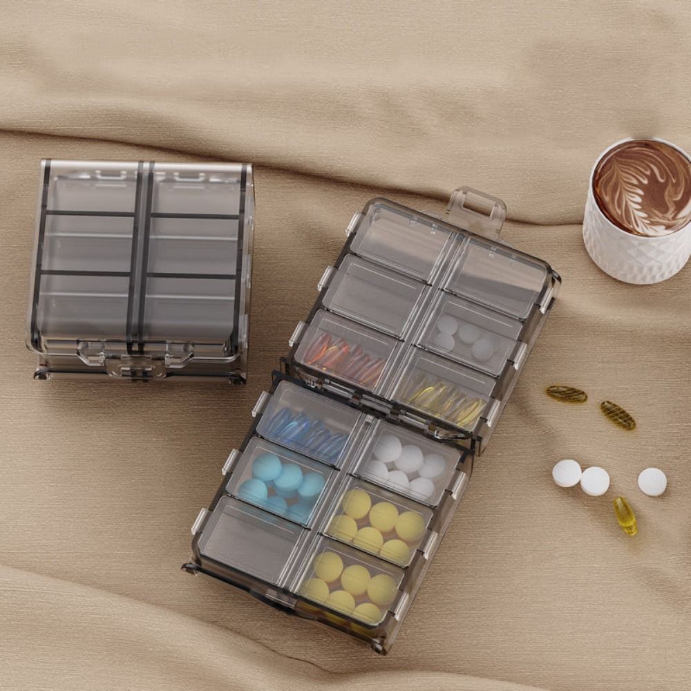 علبة أدوية بـ 12 خانة، طبقتين، - مراجعة Xxl Food Storage Container وسعره