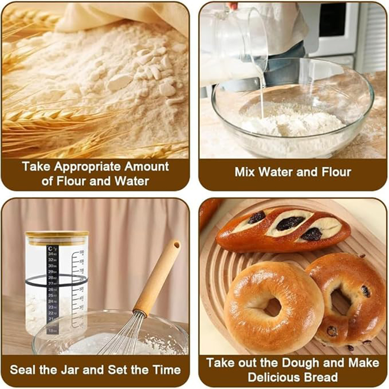 مجموعة أدوات جرة بداية العجين  - مراجعة Food Storage Jar Glass وسعره