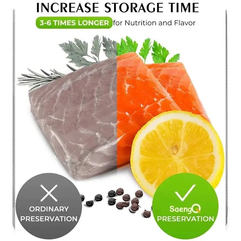 SaengQ أكياس مكنسة للأغذية فرا - مراجعة Food Storage Vacuum Seal وسعره