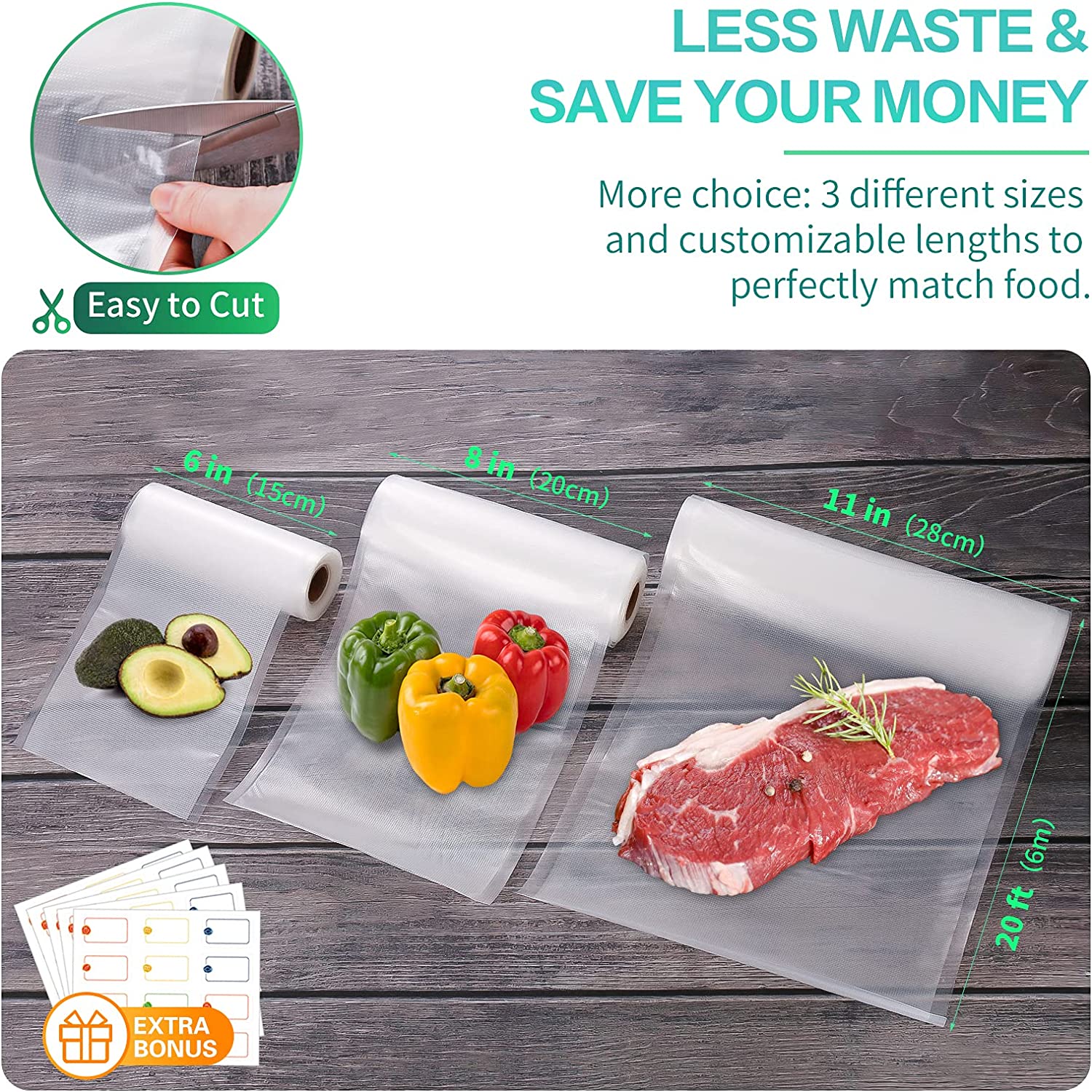 أكياس مطبخ للتفريغ الهوائي، أك - مراجعة Food Storage Vacuum Seal وسعره