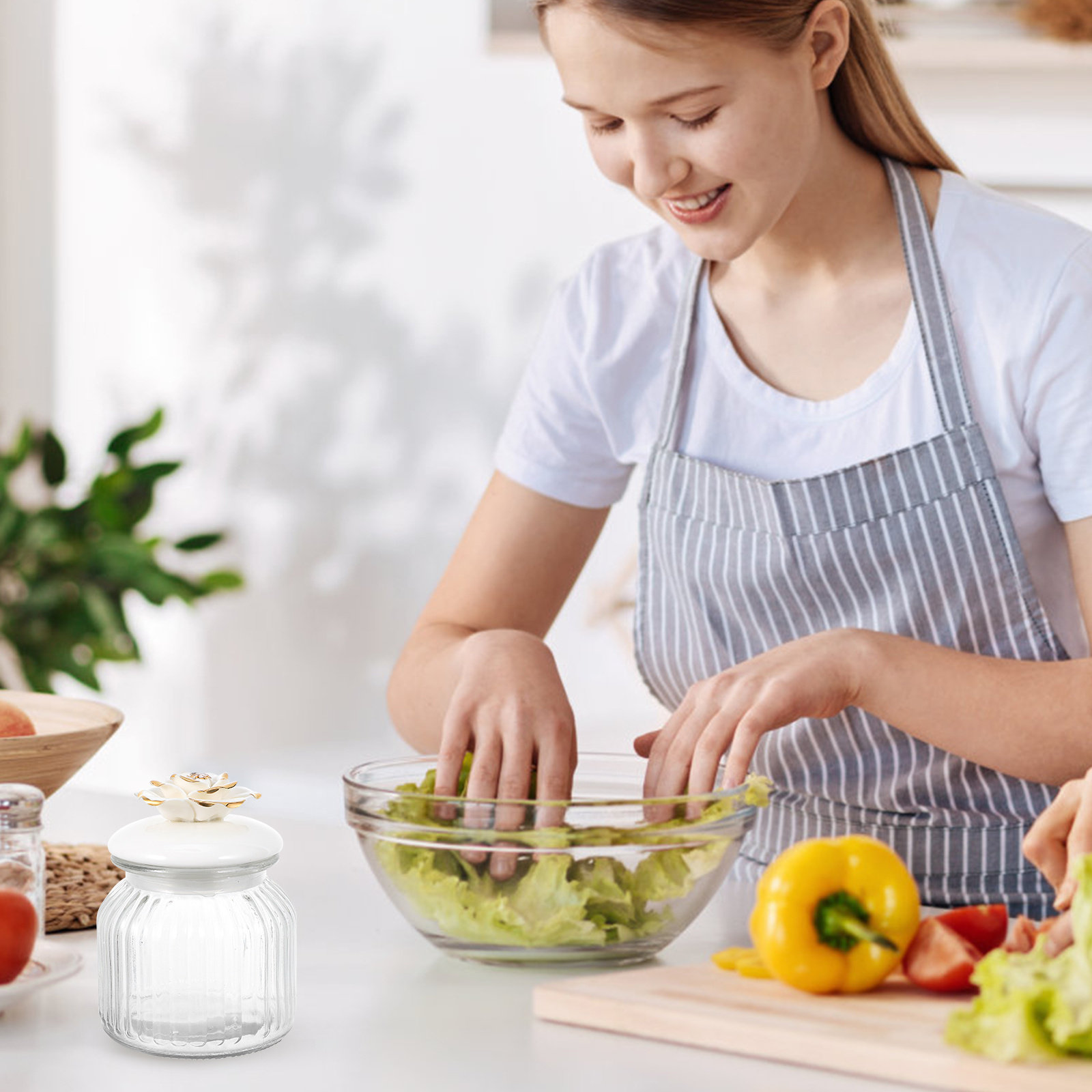 وعاء تخزين زجاجي شفاف بغطاء سي - مراجعة Food Storage Jar Glass وسعره