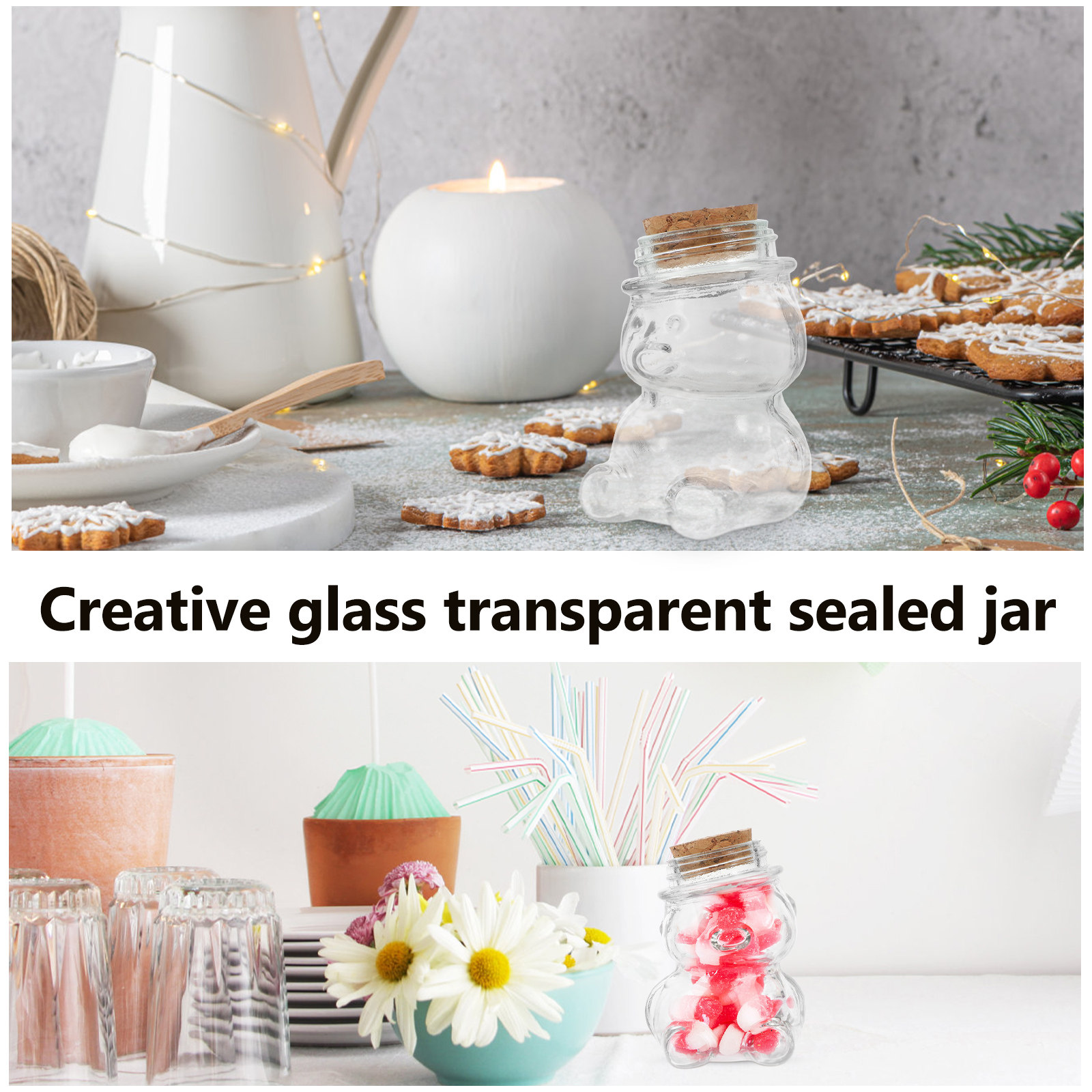 طقم من 4 أوعية زجاجية شفافة مح - مراجعة Food Storage Jar Glass وسعره