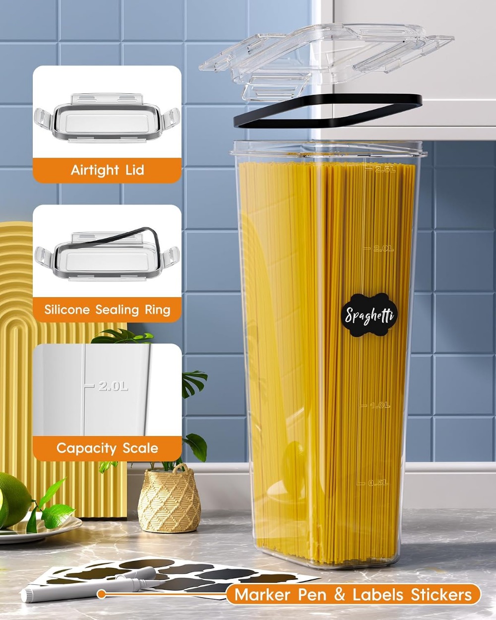 24 قطعة من حاويات تخزين الطعام - مراجعة Food Storage Labels وسعره