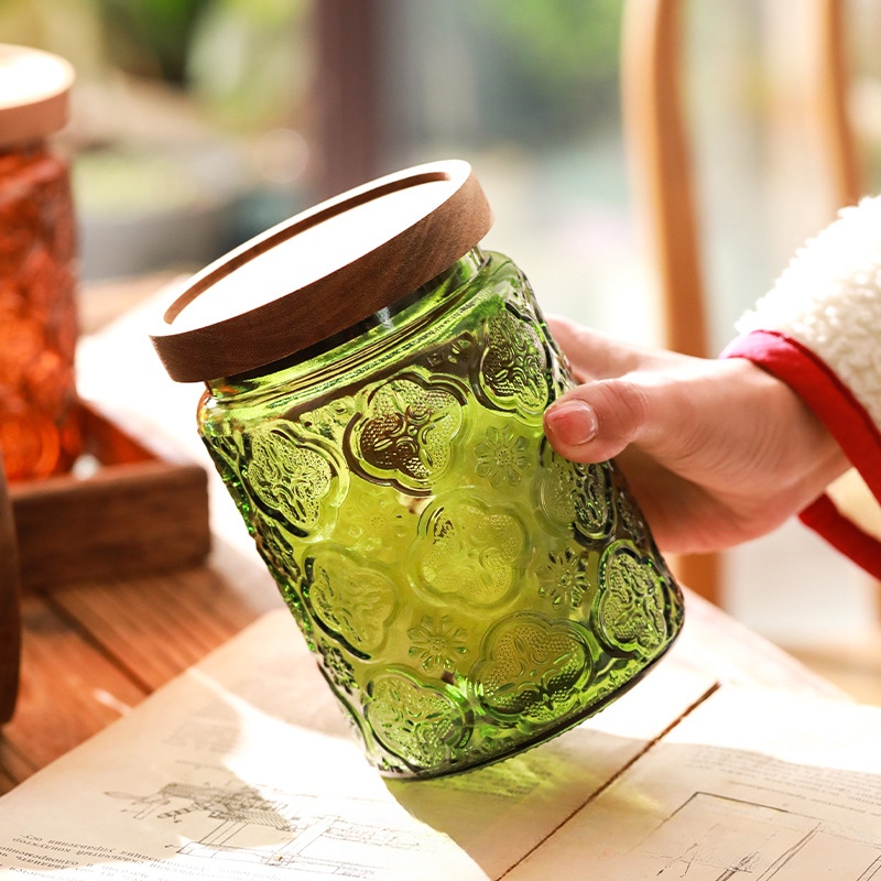 برطمان تخزين زجاجي بغطاء خشبي  - مراجعة Food Storage Jar Glass وسعره